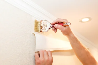 Pose de papier peint à Sari-Solenzara — revêtements muraux et toiles de verre